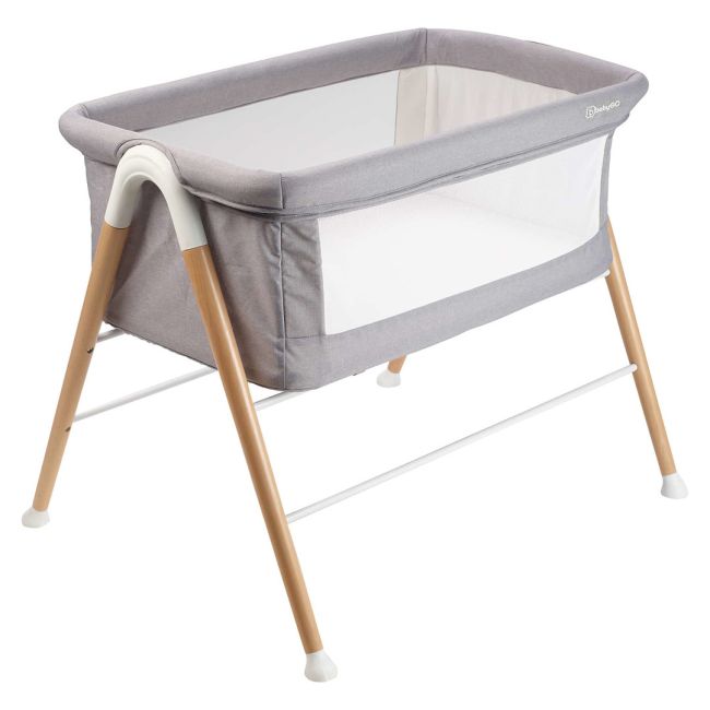 Babygo - patut cu cadru din lemn goodnight grey bbbbgo-4361