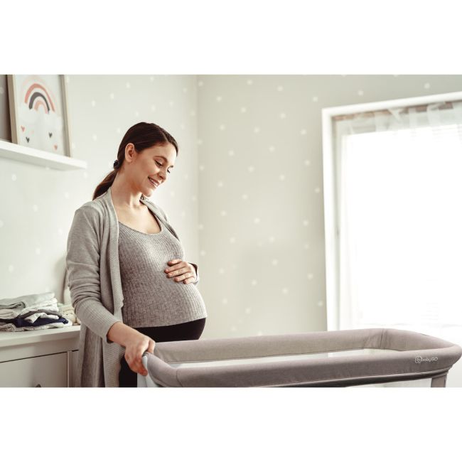 Babygo - patut cu cadru din lemn goodnight grey bbbbgo-4361