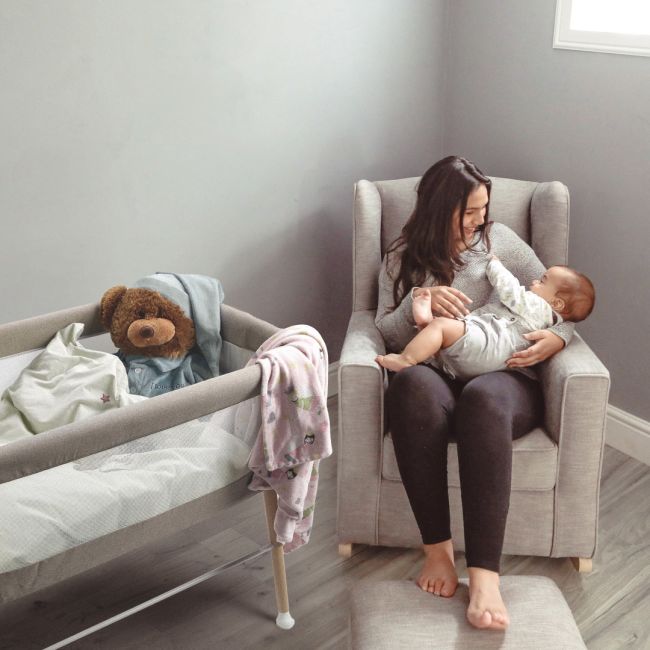 Babygo - patut cu cadru din lemn goodnight grey bbbbgo-4361