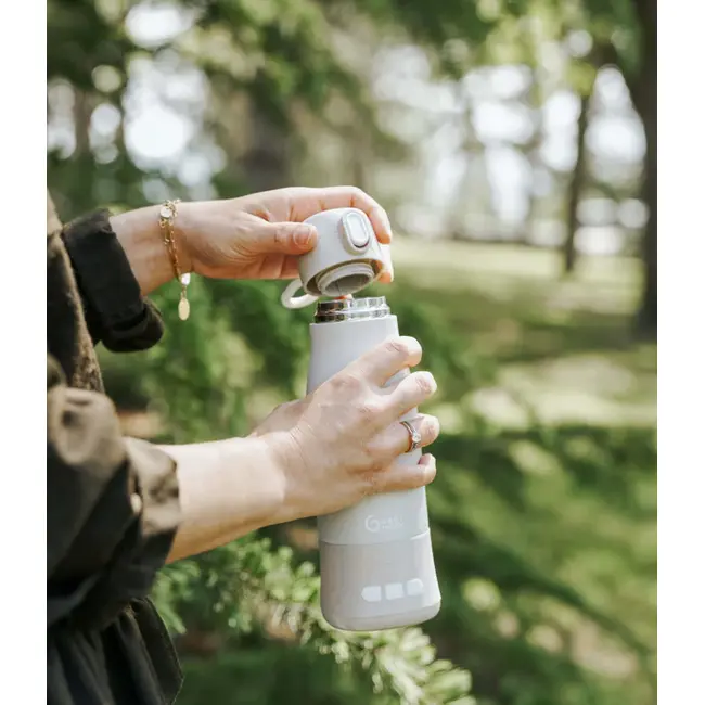 Babymoov - Moov & Feed incalzitor de biberoane portabil si reincarcabil, mineral beige bbba002103