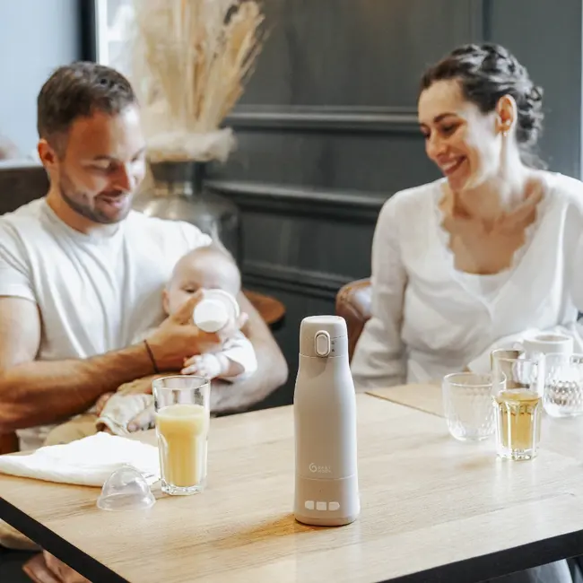 Babymoov - Moov & Feed incalzitor de biberoane portabil si reincarcabil, mineral beige bbba002103