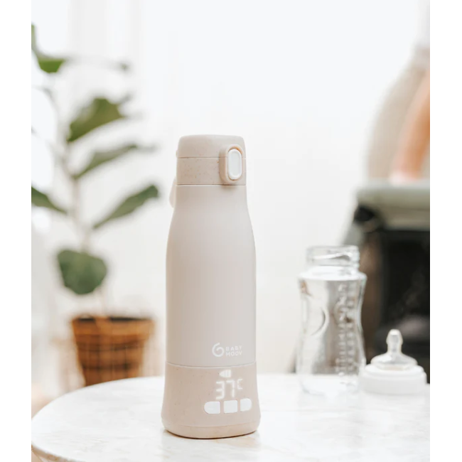 Babymoov - moov & feed incalzitor de biberoane portabil si reincarcabil, mineral beige bbba002103