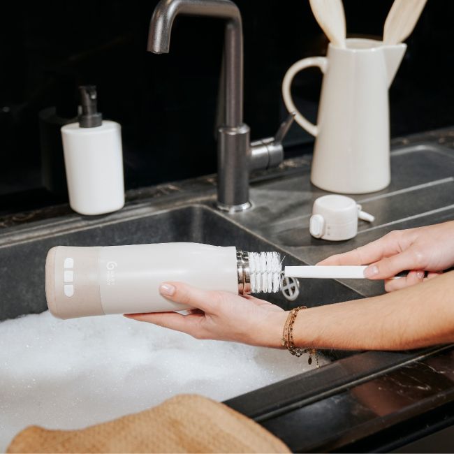 Babymoov - moov & feed incalzitor de biberoane portabil si reincarcabil, mineral beige bbba002103