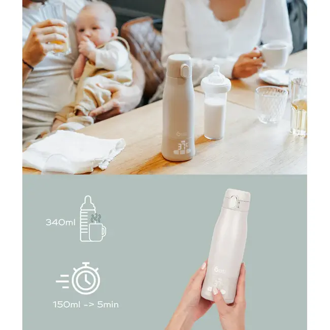 Babymoov - Moov & Feed incalzitor de biberoane portabil si reincarcabil, mineral beige bbba002103