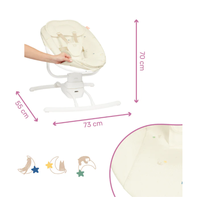 Badabulle - leagan cu balansare stanga-dreapta, crem bbbb012307