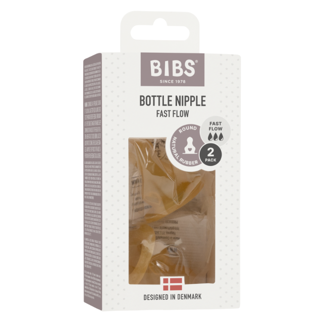 Bibs - set 2 tetine pentru biberon, latex, cu flux rapid bbb5000070