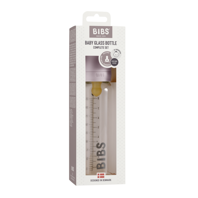 Bibs - set complet biberon din sticla anticolici, 225 ml, dusky lilac bbb5014267
