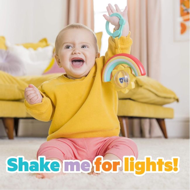 Bright starts - zornaitoare cu sunete si lumini sun shaker shake & glow bbb12592