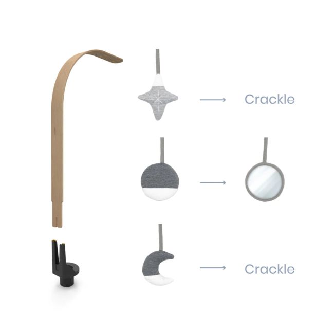 Doomoo - bara din lemn cu jucarii pentru sezlongul seat'n swing bbbarch05