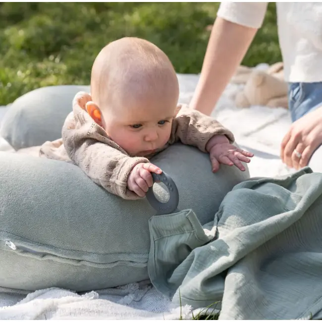 Doomoo - esarfa pentru alaptat multifunctionala din bumbac organic mom&rsquo;n play green bbb37001024