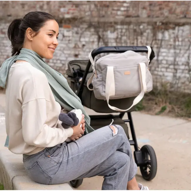 Doomoo - esarfa pentru alaptat multifunctionala din bumbac organic mom&rsquo;n play green bbb37001024