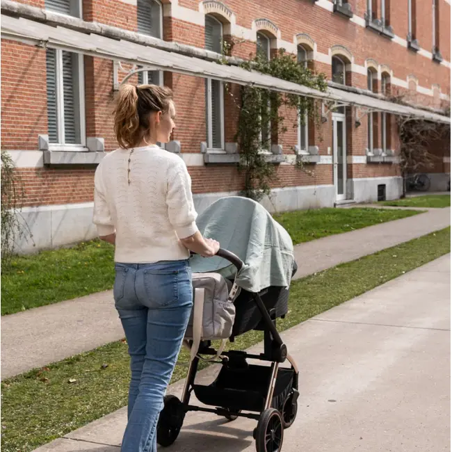 Doomoo - esarfa pentru alaptat multifunctionala din bumbac organic mom&rsquo;n play green bbb37001024