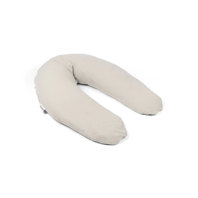 Doomoo - perna mare 3 in 1 comfy big tetra almond din bumbac organic: perna gravide, suport pentru hranire, suport pentru bebe bbb35001027