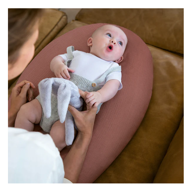 Doomoo - perna mare 3 in 1 comfy big tetra brick din bumbac organic: perna gravide, suport pentru hranire, suport pentru bebe bbb35001025