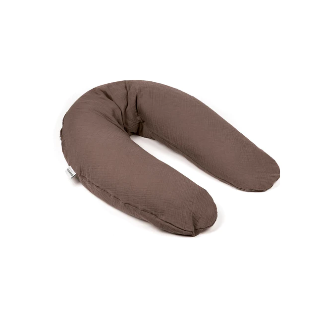 Doomoo - perna mare 3 in 1 comfy big tetra chocolate din bumbac organic: perna gravide, suport pentru hranire, suport pentru bebe bbb35001028