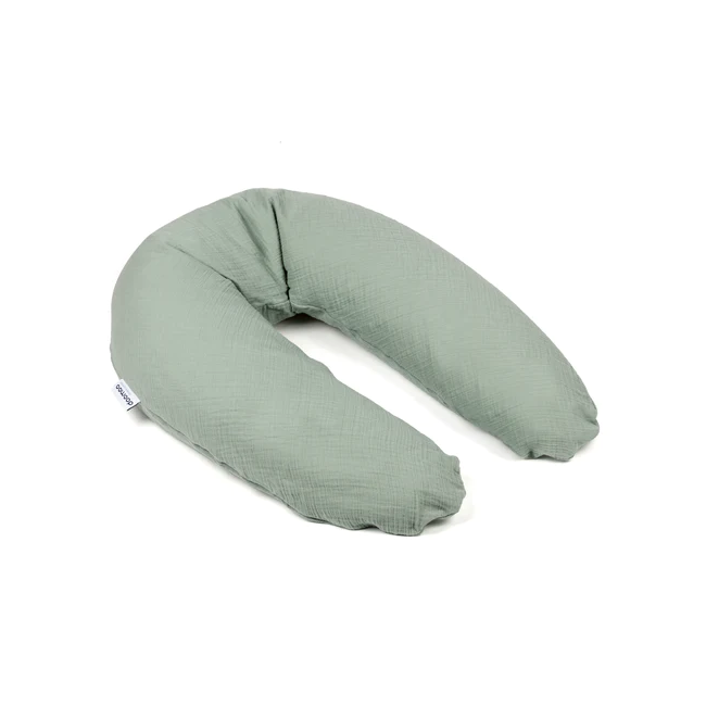 Doomoo - perna mare 3 in 1 comfy big tetra green din bumbac organic: perna gravide, suport pentru hranire, suport pentru bebe bbb35001024