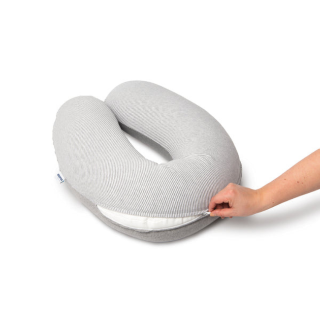 Doomoo - perna mare pentru gravide si bebelusi 3 in 1, bumbac organic buddy light grey bbbb01