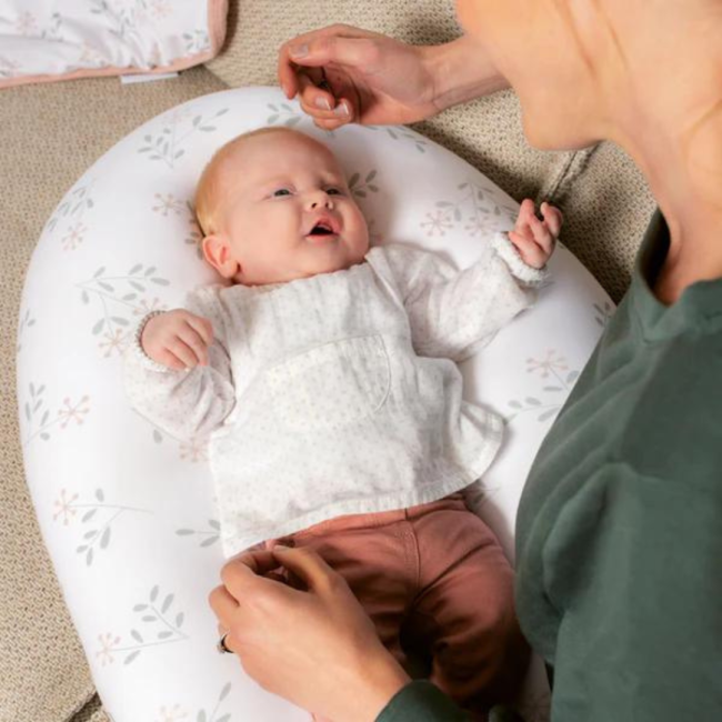 Doomoo - perna mare pentru gravide si bebelusi 3 in 1, bumbac organic buddy spring pink bbbb25