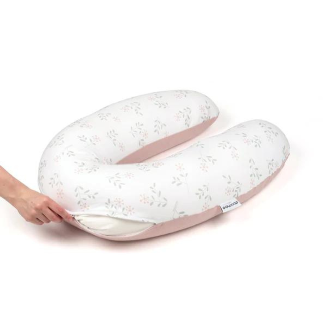 Doomoo - perna mare pentru gravide si bebelusi 3 in 1, bumbac organic buddy spring pink bbbb25