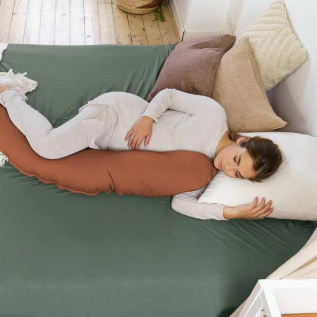 Doomoo - perna mare pentru gravide si bebelusi 3 in 1, bumbac organic buddy tetra jersey terracotta bbbb82