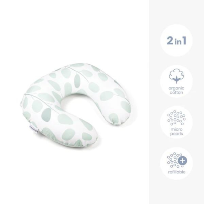 Doomoo - perna pentru alaptat 2 in 1 softy leaves aqua green bbbs31