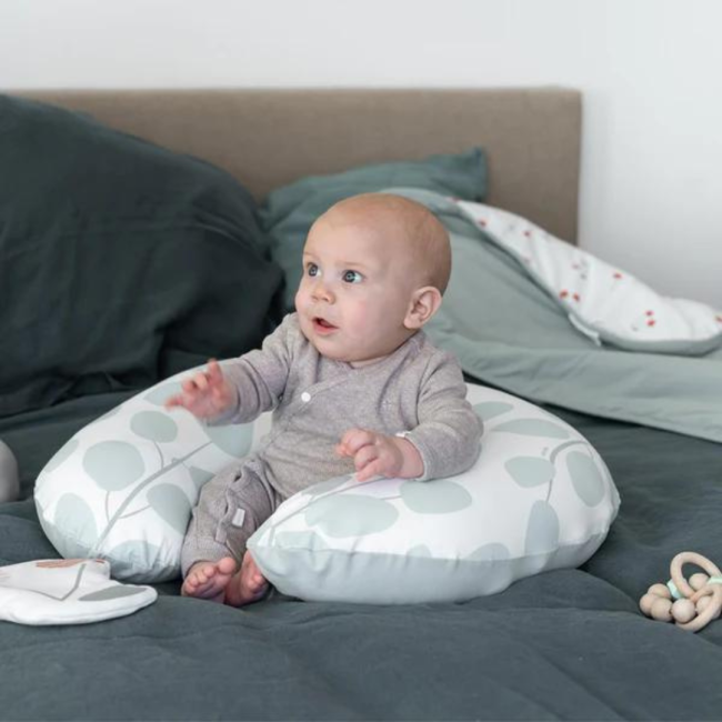 Doomoo - perna pentru alaptat 2 in 1 softy leaves aqua green bbbs31