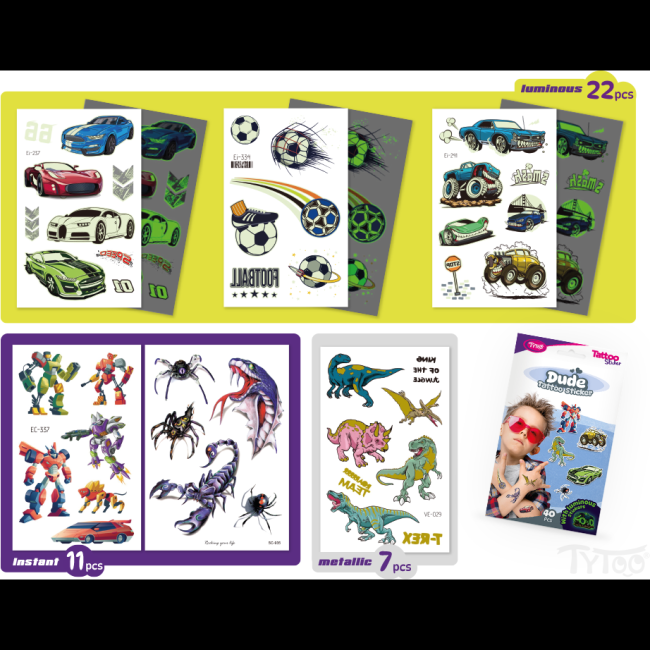 Set 40 tatuaje temporare tip autocolante Baieti Tytoo KOPXX1800013 BBJKOPXX1800013_Initiala