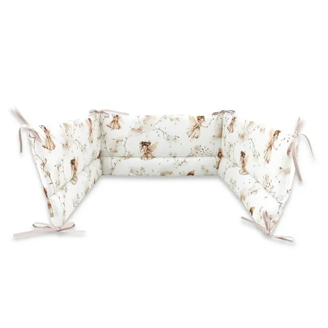 Aparatoare pentru patut, MimiNu, Din bumbac certificat Oeko Tex Standard 100, 180x30 cm, Cu panglici, Fairy BYN6426972025416