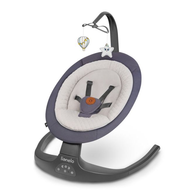 Balansoar si sezlong, Lionelo, Ralf, 2 in 1, Electric, Cu telecomanda si cablu USB, Cu miscare laterala de balansare si 5 niveluri diferite de viteza, Cu 12 melodii, Gri Grafit, Resigilat BYNLO-RALF_GREY_GRAPHITE_RESIGILAT