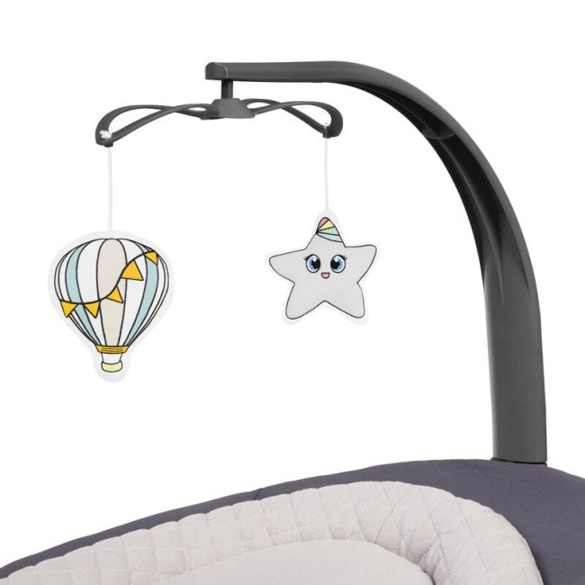 Balansoar si sezlong, Lionelo, Ralf, 2 in 1, Electric, Cu telecomanda si cablu USB, Cu miscare laterala de balansare si 5 niveluri diferite de viteza, Cu 12 melodii, Gri Grafit, Resigilat BYNLO-RALF_GREY_GRAPHITE_RESIGILAT