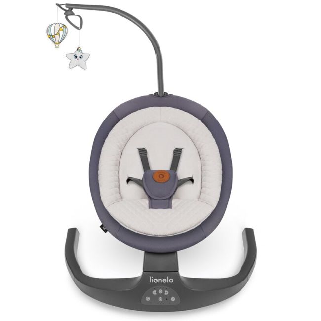 Balansoar si sezlong, Lionelo, Ralf, 2 in 1, Electric, Cu telecomanda si cablu USB, Cu miscare laterala de balansare si 5 niveluri diferite de viteza, Cu 12 melodii, Gri Grafit, Resigilat BYNLO-RALF_GREY_GRAPHITE_RESIGILAT