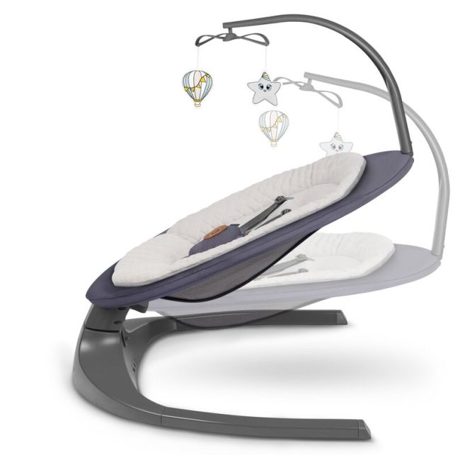 Balansoar si sezlong, Lionelo, Ralf, 2 in 1, Electric, Cu telecomanda si cablu USB, Cu miscare laterala de balansare si 5 niveluri diferite de viteza, Cu 12 melodii, Gri Grafit, Resigilat BYNLO-RALF_GREY_GRAPHITE_RESIGILAT