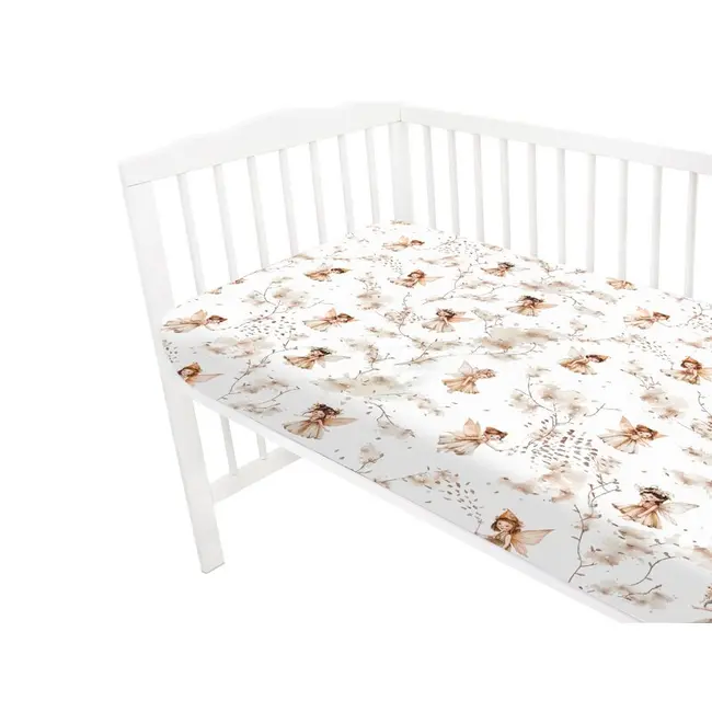 Cearceaf cu elastic, MimiNu, Pentru patut 120X60 cm, Din bumbac certificat Oeko Tex Standard 100, Fairy BYN6426972025393