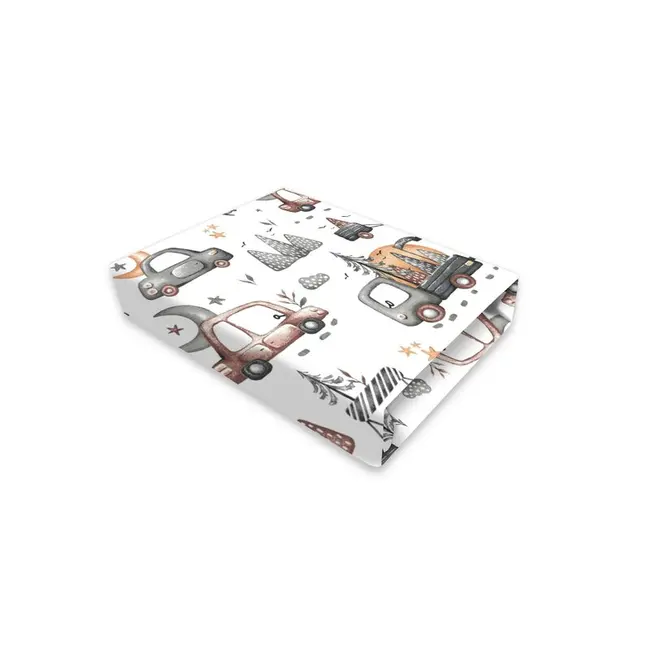 Cearceaf cu elastic, MimiNu, Pentru patut co-sleeper, Leonie, Dimensiune 83 x 50 cm, Din bumbac certificat Oeko Tex Standard 100, Cars Grey BYN6426972025331