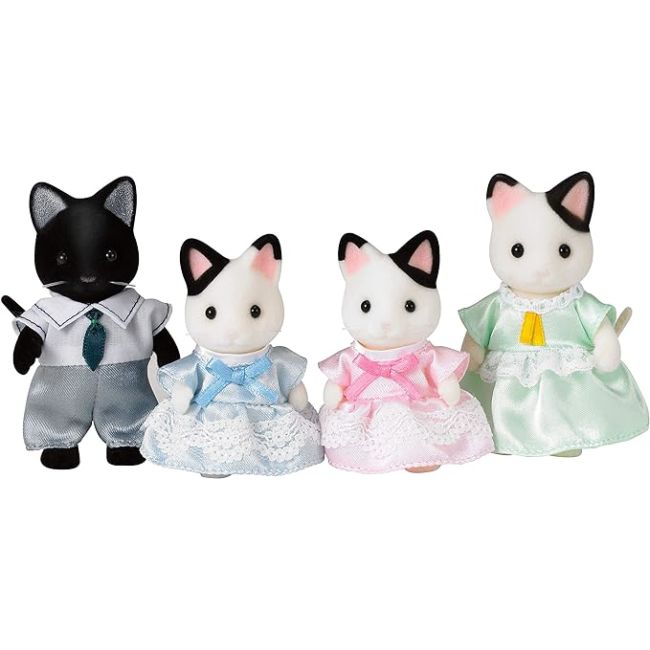 Figurine sylvanian families-familia pisicutelor tuxedo sf5181