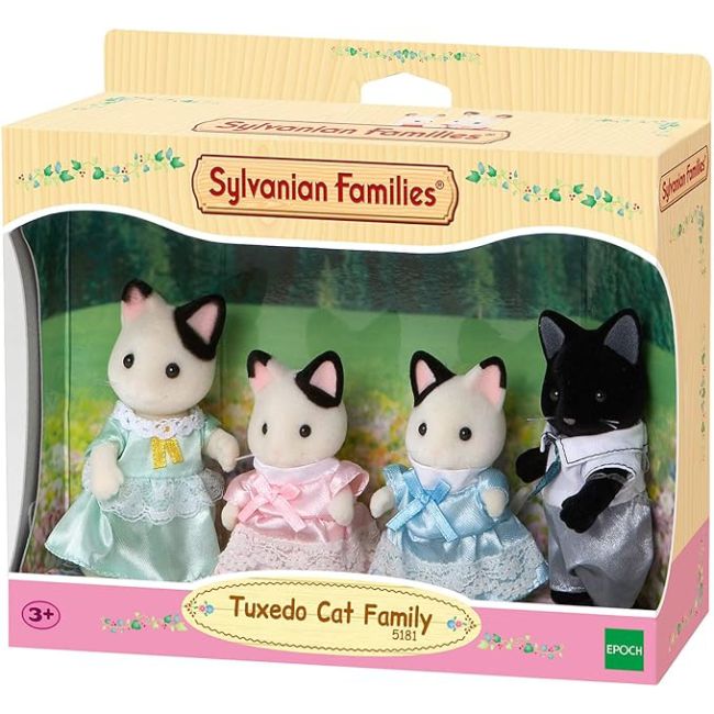Figurine sylvanian families-familia pisicutelor tuxedo sf5181
