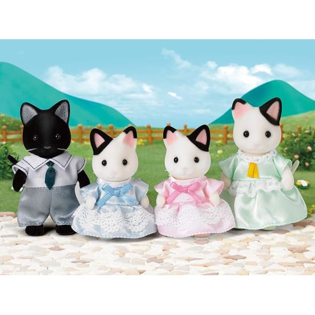 Figurine sylvanian families-familia pisicutelor tuxedo sf5181