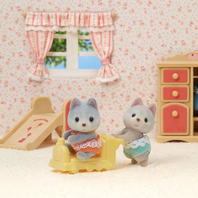Figurine sylvanian families-gemenii catelusi husky sf5638