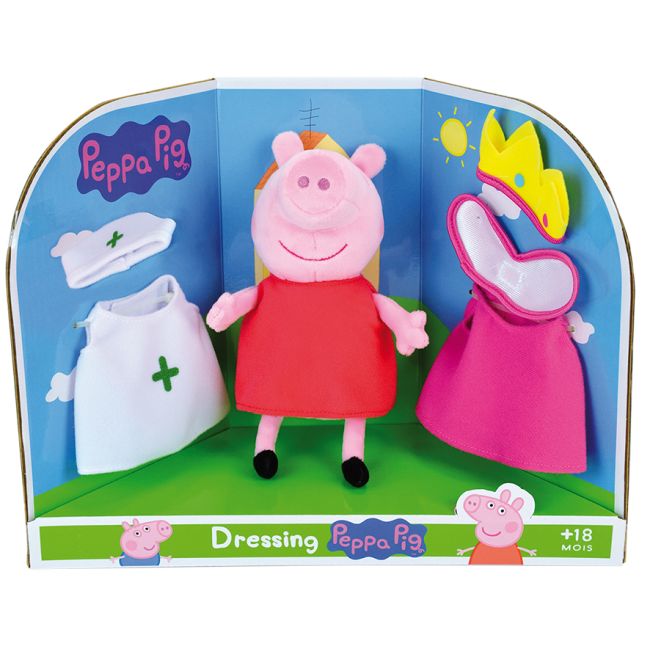 Jucarie plus jemini peppa pig 20cm cu costumase de schimb je023093