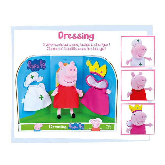 Jucarie plus jemini peppa pig 20cm cu costumase de schimb je023093