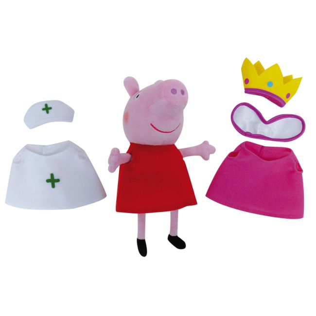 Jucarie plus jemini peppa pig 20cm cu costumase de schimb je023093