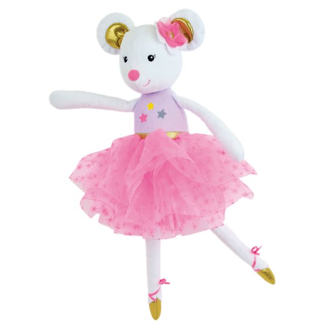 Jucarie plus muzicala jemini 40cm balerina soricel alb je024451