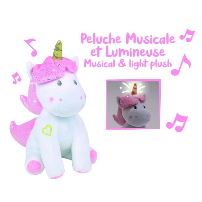 Jucarie plus muzicala jemini cu lumini 24cm unicorn je023755