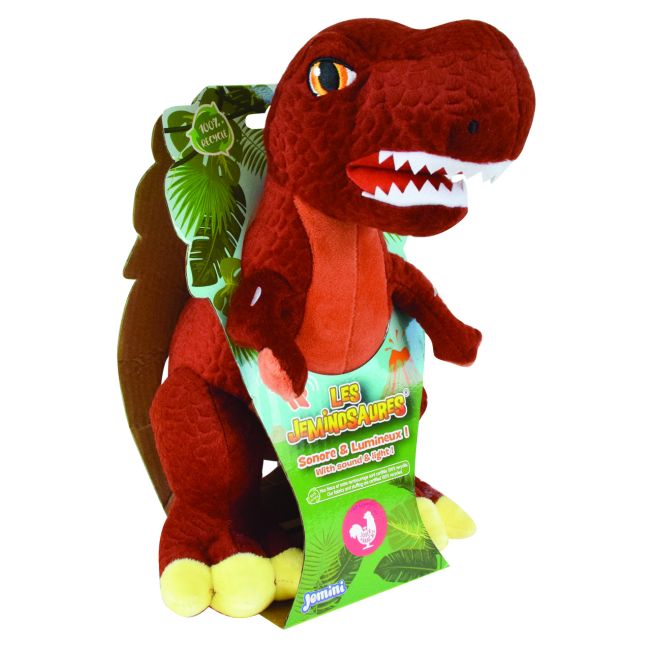 Jucarie plus muzicala jemini cu lumini 25cm dinozaur - t-rex je024176t