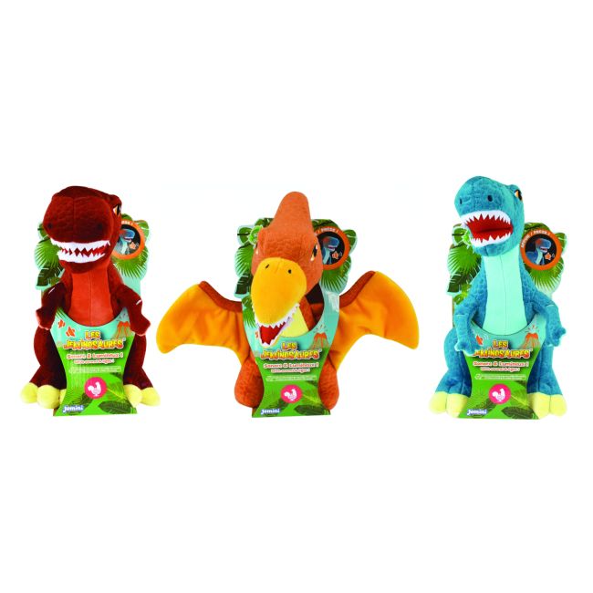 Jucarie plus muzicala jemini cu lumini 25cm velociraptor je024176