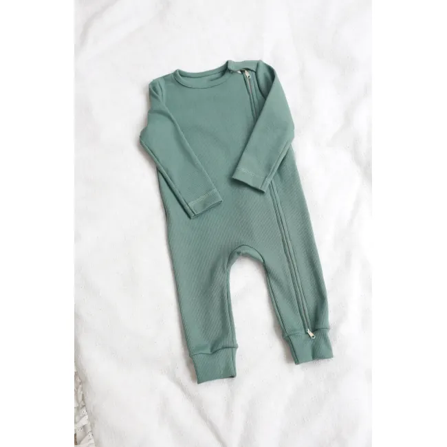 Salopeta Bebelusi Cu Maneca Lunga, Inchidere Cu Fermoar, Verde Cactus, Marimea 80 Pjb4195955