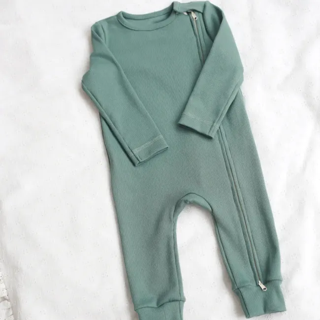 Salopeta Bebelusi Cu Maneca Lunga, Inchidere Cu Fermoar, Verde Cactus, Marimea 80 Pjb4195955