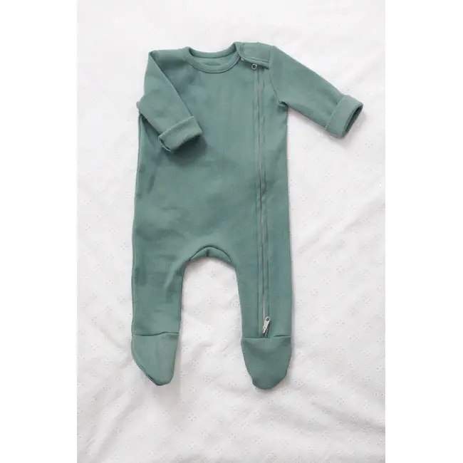 Salopeta Bebelusi Cu Maneca Lunga Si Botosei, Inchidere Cu Fermoar, Verde Cactus, Marimea 68 Pjb4195849