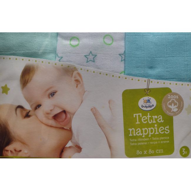 Set 3 museline bebe 100% bumbac blue - 80x80 cm