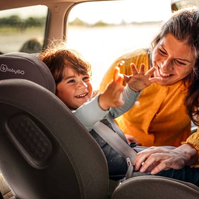 Babygo - scaun auto rotativ cu isofix, move360 grey, 40-150 cm, certificat r129 bbbbgo-2601